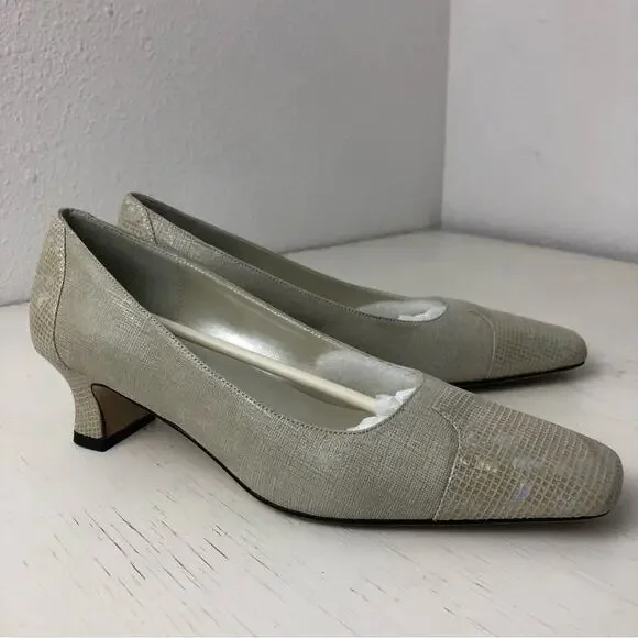 Proxy Viola linen leather beige kitten heel shoe size 6 - Picture 5 of 13